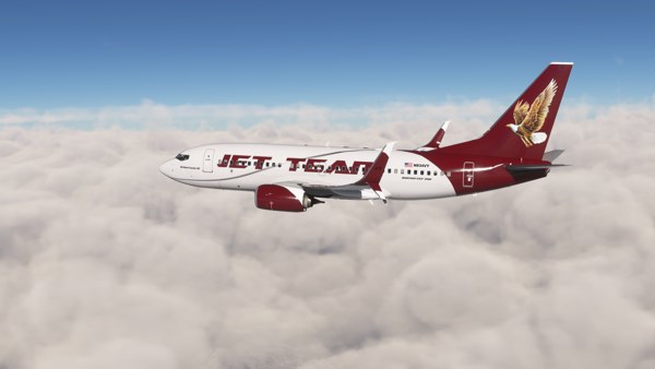 Boeing 737-700 · passenger · burgundy, photograph 129