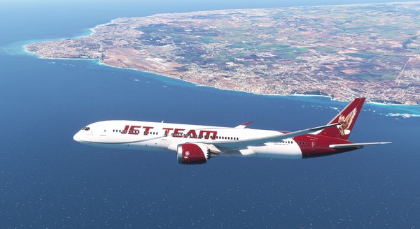 Boeing 787-9 · passenger · burgundy, photograph 1687